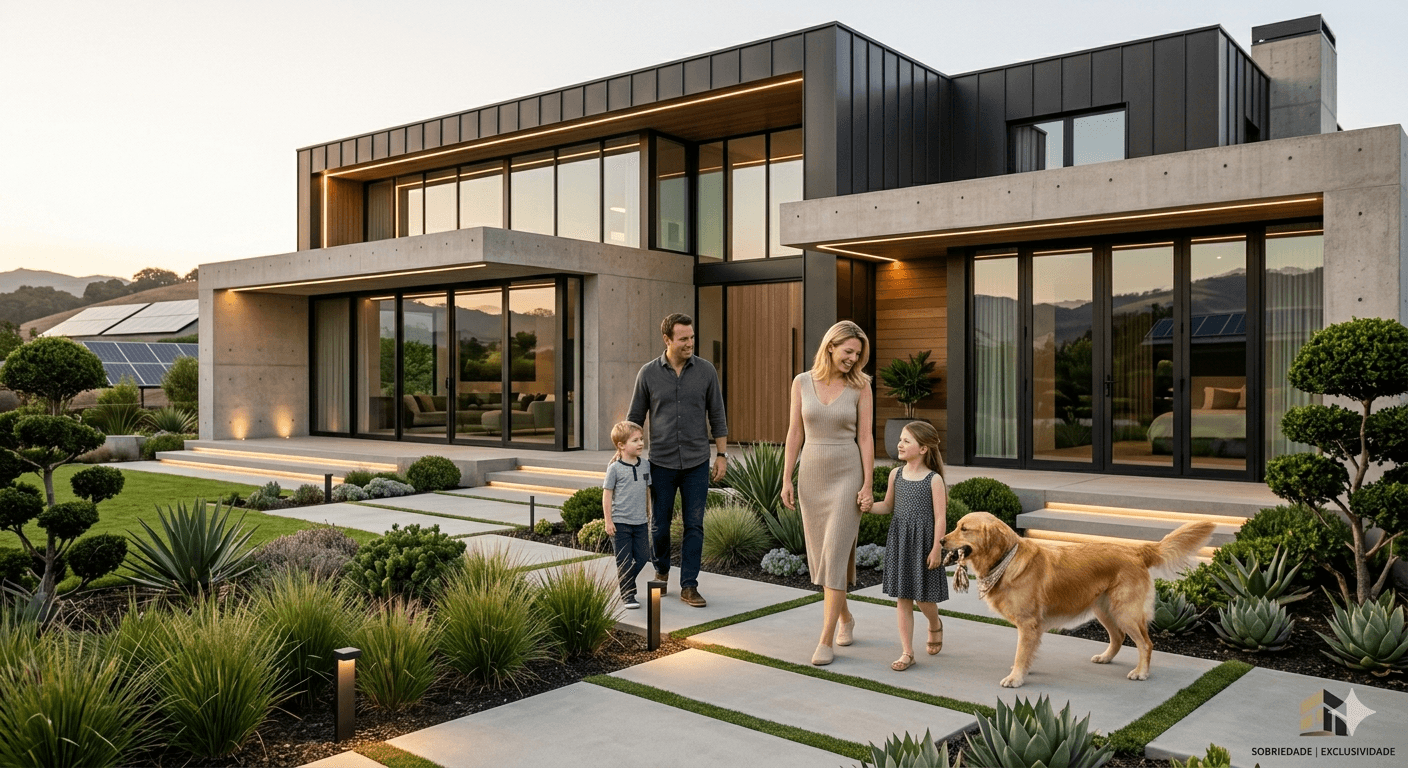 Casa moderna com jardim amplo